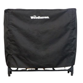 Woodhaven 3 Foot Waterproof Full Cover - Covers 1/8 Cord Outdoor Firewood Rack - Reinforced Vinyl With Front Opening Straps - Keeps Logs Dry (Black)