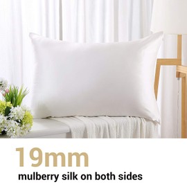 ZIMASILK 100% Mulberry Silk Toddler Pillowcase for Kids,Both Sides 19 Momme Silk,1pc (Ivory, Toddler 13''X18'')