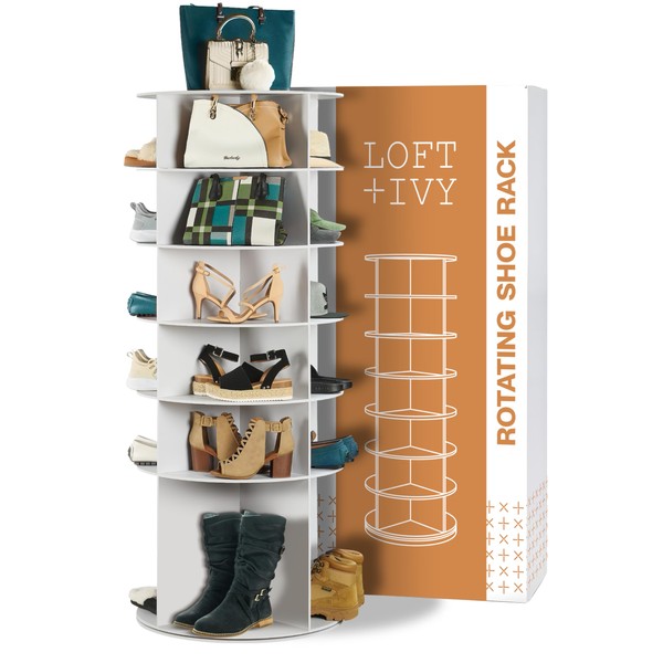 LOFT + IVY Rotating Shoe Rack Tower Boot Model -