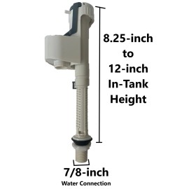 NUFLUSH Gibson Hi-Quality Toilet Fill Valve, Easy Cleaning Filter