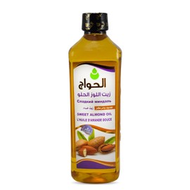 Pure & Natural Virgin Sweet Almond Oil Cold Pressed Pure Al Hawaj Elhawag El Hawag Concentrated Crude Perfect Fresh For Skin & Body (1 Pack = 17.64 oz / 500 ml) زيت اللوز الحلو الحواج