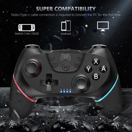 ASTARRY Switch Controller Wireless Switch Pro Controller Compatible with Switch/Switch 2/Lite/OLED Programmable Remote Gamepad Joystick with Wake-up and Turbo（Upgraded Version）