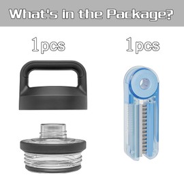 Chug Cap Replacement Compatible with Yeti Water Bottle, Screw Top Lid Replacement Fits for 18/26/36/64 oz Yeti Rambler, Chug Cap Lid Replacement with 3 in 1 Bottle Gap Cleaner for Yeti Rambler Models.