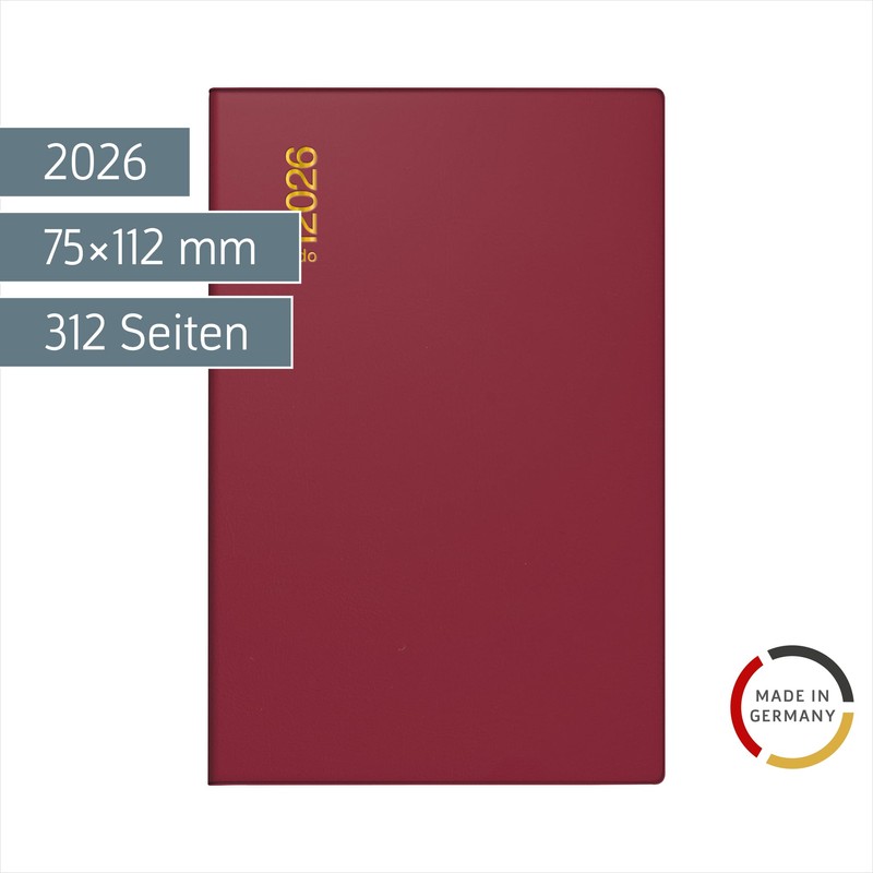 rido/idé Pocket Calendar Model Industrie II 2026 | A7, Plastic,