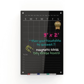 Audio-Visual Direct Magnetic Weekly Planner Dry-Erase Board for Wall - 24" x 36" - (to Do List, Black)
