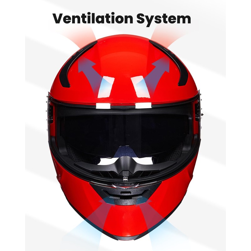 ILM Adult Motorcycle Helmet Dual Visor Flip up Modular Full