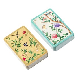 Entertaining with Caspari Double Deck of Bridge Playing Cards, Jumbo Type, Chinese Wallpaper