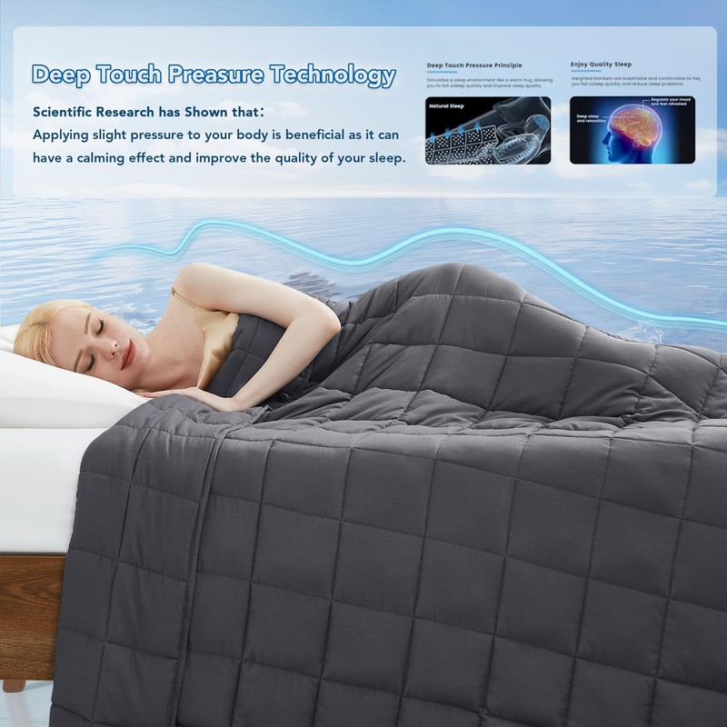 Topcee Weighted Blanket for Adults (15 lbs, 48" x 72")