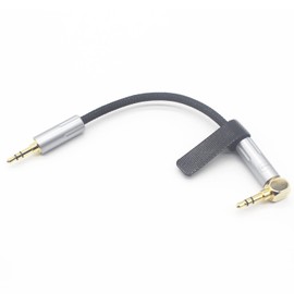 3.5mm Right Angle Male to Male 8 Core Silver Plated Headphone Cable Silver Plated Aux Cable 3.5mm to 3.5mm Stereo