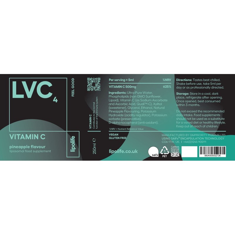 lipolife - liposomal Vitamin C 500mg | High Strength |
