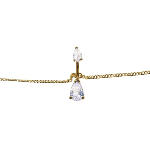 Luxe Modz Belly Chain Button Navel Ring Gold Plated Waist