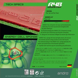 andro 112280 Table Tennis Table Tennis Soft Rubber Razanter R48 Black Size/ULTRAMAX