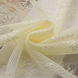 Deeprove Cortinas de encaje de 72 pulgadas de largo, juego de 2 paneles de cortinas de gasa clásico con bordado floral amarillo traslúcido para ventana, par de cortinas decorativas para recámara/sala de estar/cocina, bolsillo para barra, 57 pulgadas de a