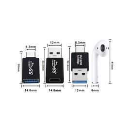 BOOBRIE Type C USB Converter Adapter 3 Pack : USB 3.0 A Male to TYPE-C Male, USB 3.0 Female to TYPE-C Male, USB 3.0 A Male to TYPE-C Female for Windows Mac, Android PC Laptop TablePC Charging and Fast