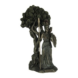 Veronese Design Resin Statues Greek Goddess Athena Under Olive Tree Bronze Finish Statue 5.25 X 9.5 X 4.5 Inches Bronze