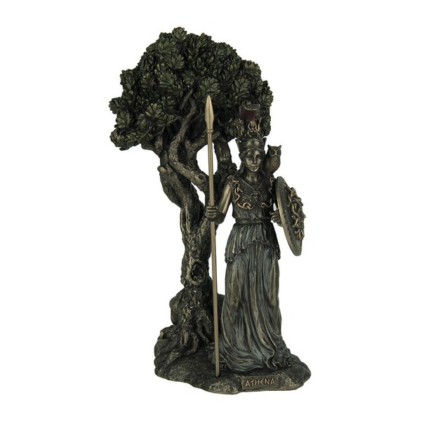 Veronese Design Resin Statues Greek Goddess Athena Under Olive Tree