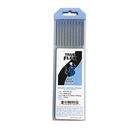 TIG Welding Tungsten Electrodes, Bendable, LT BLUE, 1/16 in x 7 in x 10 pc pack