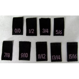 Sean Label MIXED LOT 1000pcs BLACK PINK WOVEN SEWING GARMENT CLOTHING LABEL SIZE TAGS