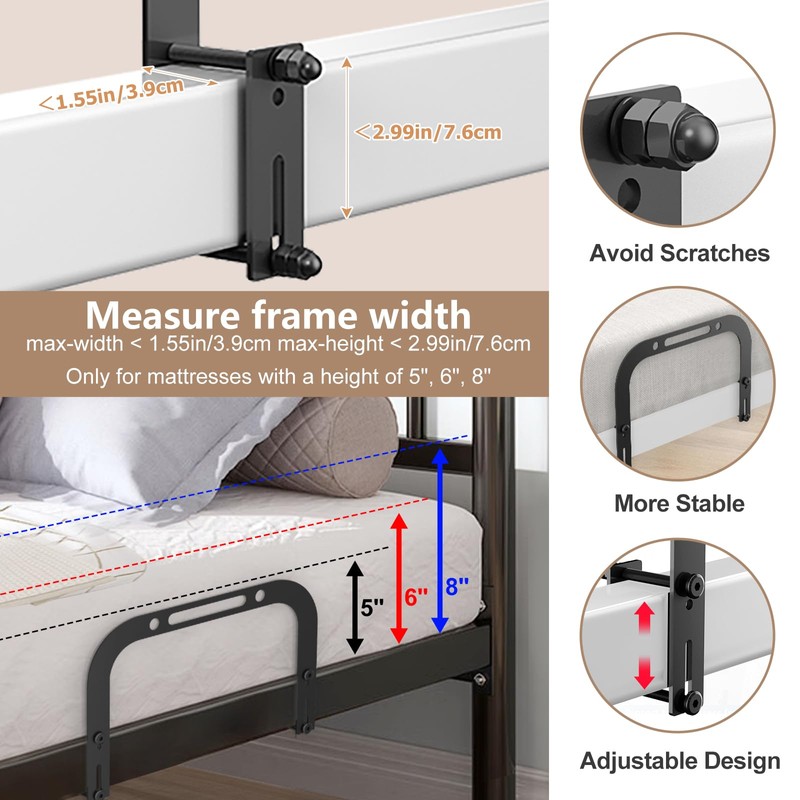 DELLAN Mattress Slide Stopper, Non-Slip Gripper Retainer Bar, Mattress Holder