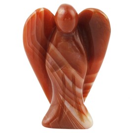Nupuyai Angel Gemstone Guardian Angel Figurine Crystal Pocket Angel Healing Stone Talisman Lucky Charm Angel Statue Fengshui Decoration