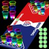 meishuneu 32 Glowing Party Cups (Red & Blue) 12 Luminous