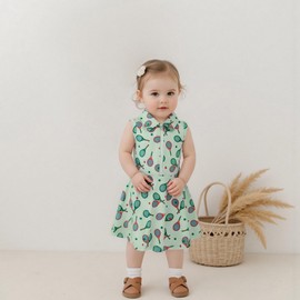 Rourufy Kids Girls Golf Outfit Toddler Girl Sleeveless Golf Dress Summer A Line Polo Dresses Athletic Workout Clothes (C Orange Green, 6-7 Years)