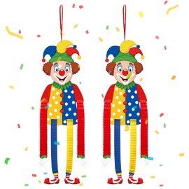 ARTGUTS 2 x Clown Banner Carnival, Clown Decoration, Fancy Dress Party Decoration for Hanging, Colourful Fancy Dress Birthday Party Background, Window Wall Door Decoration, for Indoor Outdoor Birthday