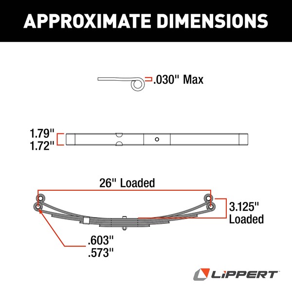 Lippert Replacement Leaf Spring for RV Trailer Suspension System -