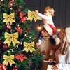 Aurasky Bows Christmas Gold, Pack of 5 Christmas Tree Bows