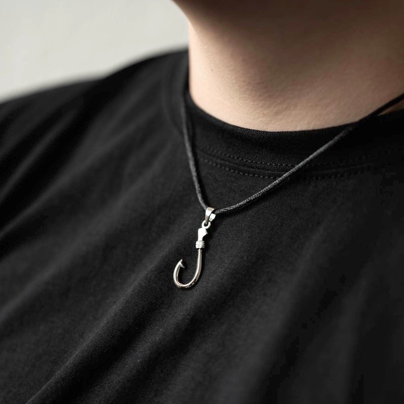 MATERIA by Matthias Wagner KA-484 Men's Fishing Hook Pendant 925