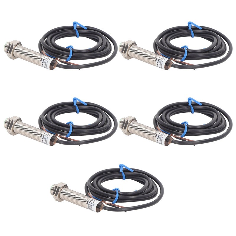 5PCS Inductive Proximity Switch M12 NPN Normally Open Distance Detection