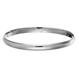 Silverly 6 mm Plain Round 925 Solid Silver Bangle - Classic Sterling Silver Bracelet for Women - Thin Stackable Ladies Bracelets - Minimalist Silver Stacking Bracelets for Teenage Girls