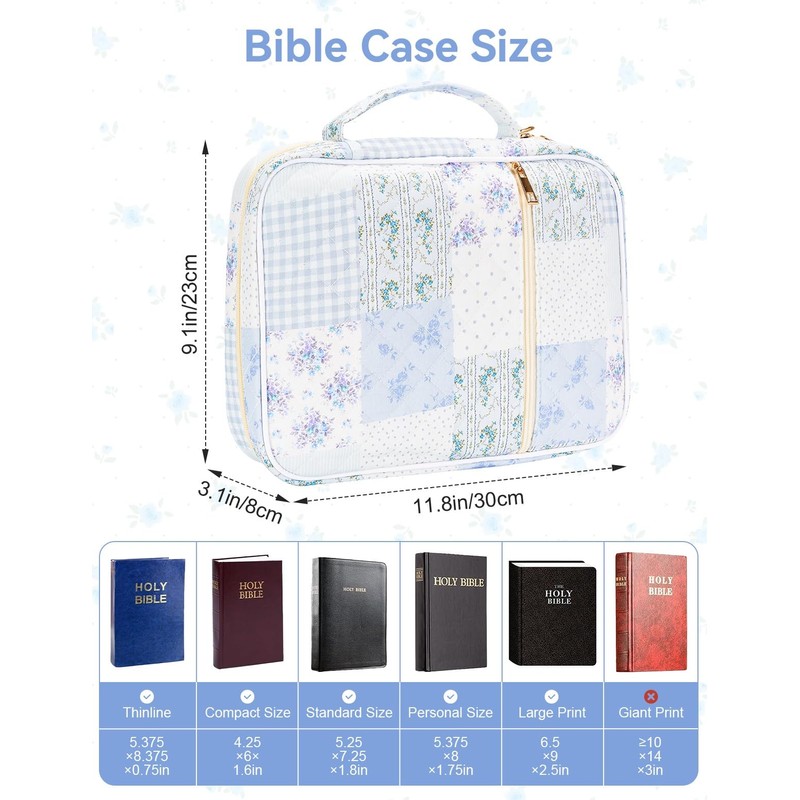 Bafeil Large Bible Cover Case for Women, Bible Case with