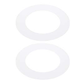 PATIKIL 3.2" ID 4.9" OD Plastic Trim Ring, 2 Pcs Ceiling Light Goof Rings Matte Circular Light Cover Lighting Fixture for Ceiling Wall Recessed Can Downlights, Translucent Matte White
