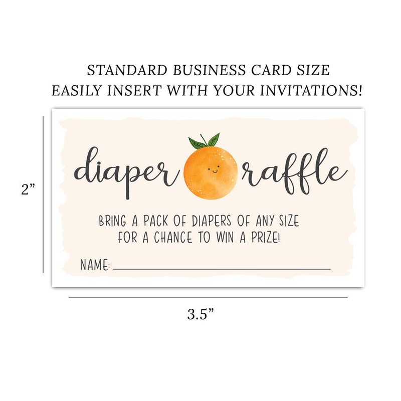 50 Little Cutie Diaper Raffle Tickets for Baby Shower -