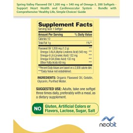 Spring Valley Flaxseed Oil Aceite De Linaza 1200 Mg 200 Cpsulas Blandas Apoyo Al Sistema Cardiovascular De Adultos tienen como objetivo promover la...