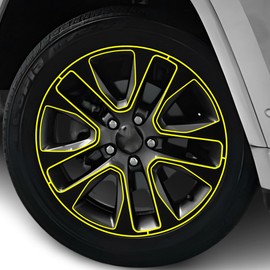 BOGAR TECH DESIGNS Rim Chrome Delete Overlay Film Compatible with Jeep Grand Cherokee 2014-2021, Gloss Black