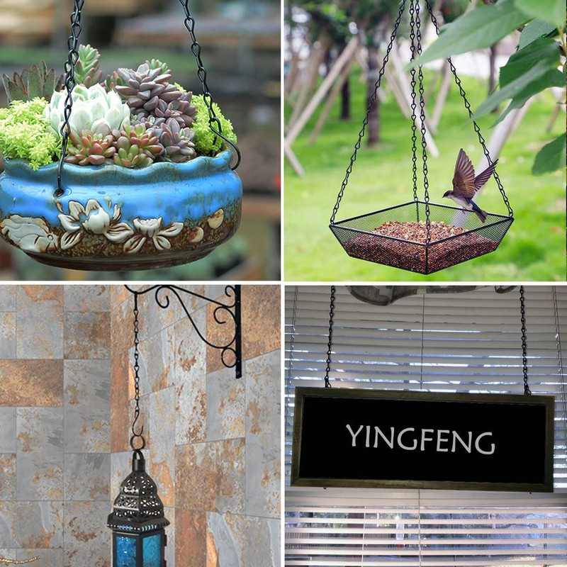 YINGFENG 10 Pack 9.5 Inch Black Hanging Chains, Garden Plant