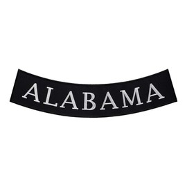 PatchStop Alabama State Bottom Rocker Large Biker Patches for Vests Motorcycle Jackets - 12x3.5in Iron On USA Travel Souvenir Embroidered Emblem - Big Sew On Patch for Leather Backpacks Luggage