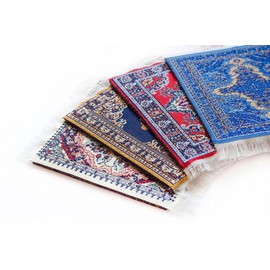 Oriental Carpet Coasters (Set of 4) Assorted Designs - Rug Table Coasters – Oriental Design Fabric Carpet Drink Mats. Perfect Cloth Fabric Cork Back Coaster is The Perfect Housewarming Present!