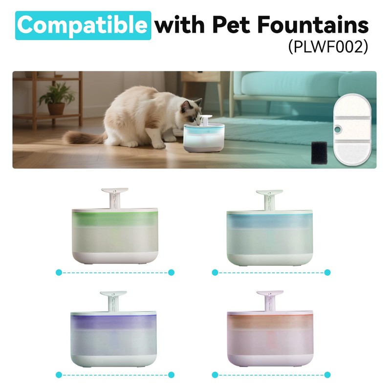 32 Packs for Petlibro Cat Water Fountain Filters Replacement, Compatible