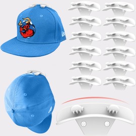 NLDSDSPH 12 Pack Adhesiv Hat Hooks for Wall, Adhesive Hat Rack,Hat Organizer for Baseball Caps,Hat Hooks Display for Wall,Door,Closet, Office, Bedroom(White)