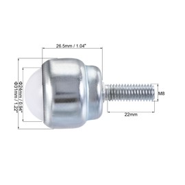sourcing map Ball Transfer Bearing Unit 24mm 66Lbs Nylon Bolt-fixing Type for Transmission Pack of 4