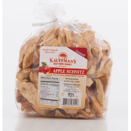Fruit Farm Kauffman Orchards Homemade Sweet Apple Schnitz (Dried Apples), Chewy, Sweet, and Delicious, 4 Oz. (Pack of 3)