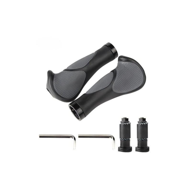 Bicycle Handle Grip, Ergonomic Grip, Lock-On Type, Shock Absorption, Fatigue,