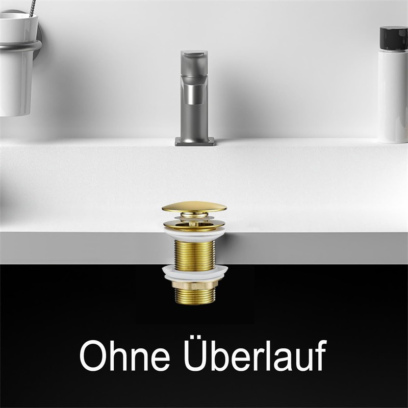 Universal Drain Fitting for Sink and Washbasin, Modern Pop-Up Click
