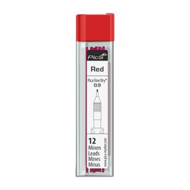 Pika Marker 7031 Architectural Mechanical Pencil "Fine Dry" Round Lead 0.9mm 12 Count Red