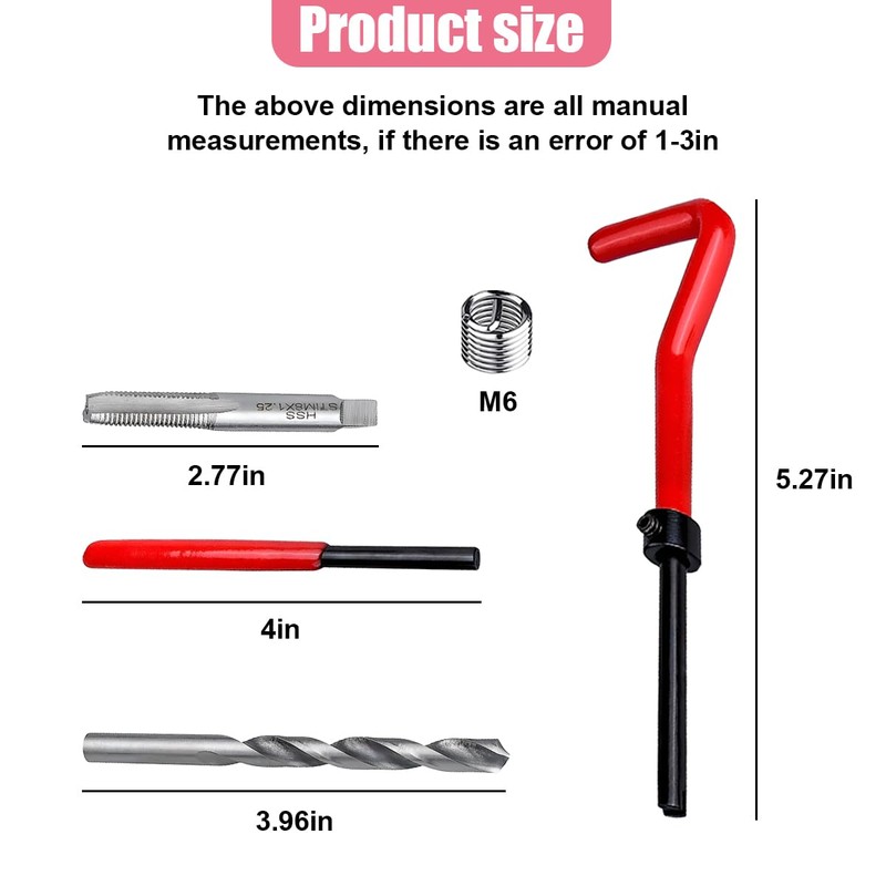 UHANBUT 30PCS M6 x 1.0mm Thread Repair Insert Kit, Car