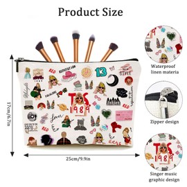KISUOMAOYI Small Fresh and Lovely Cosmetic Bag, Wallet Travel Cosmetic Bag Makeup Bag Gifts for Women Sister Mum Music Lover Singer Fans Bride Bridesmaid