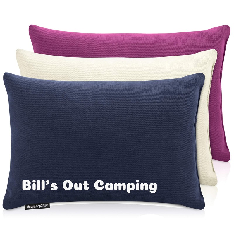 HappySnapGifts Small Travel Pillow Camping Pillow - (30cm x 20cm)